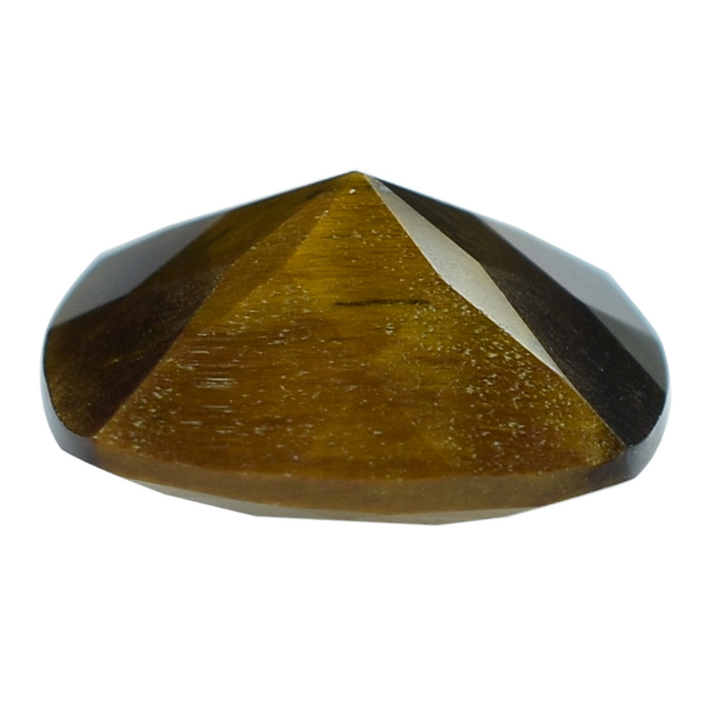 YELLOW TIGER'S EYE QUARTZ CHECKER CUT CUSHION 12MM 5.38 Cts.