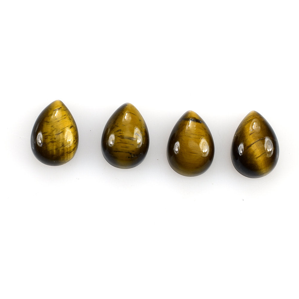 YELLOW TIGER'S EYE QUARTZ PEAR CAB 10X7MM 2.38 Cts.