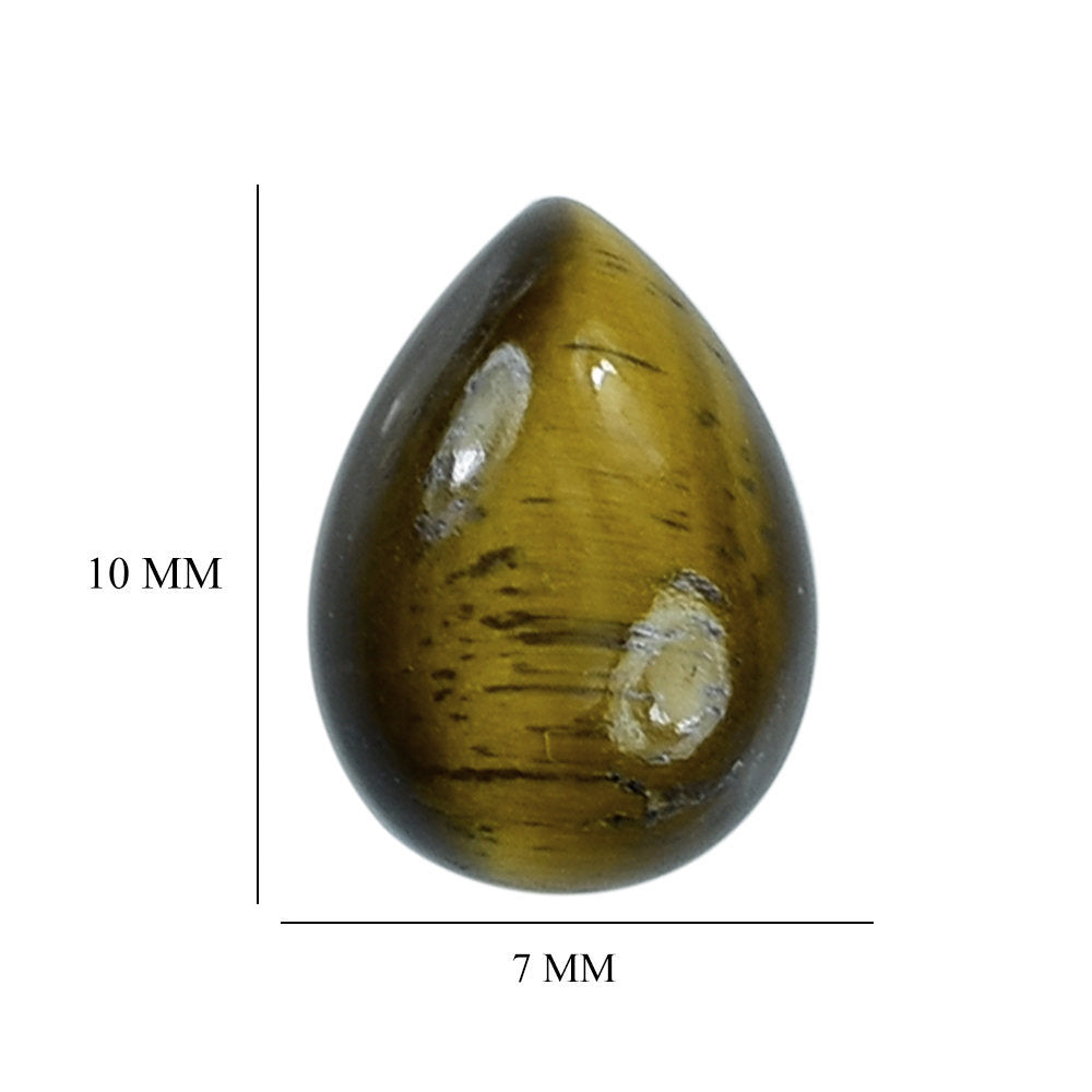 YELLOW TIGER'S EYE QUARTZ PEAR CAB 10X7MM 2.38 Cts.