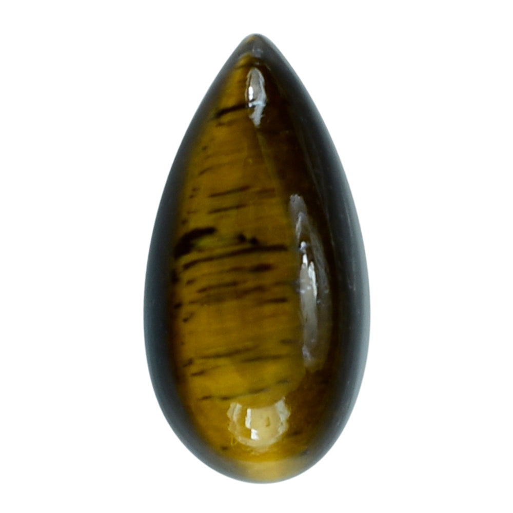 YELLOW TIGER'S EYE QUARTZ PEAR CAB 12X6MM 2.47 Cts.