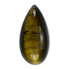 YELLOW TIGER'S EYE QUARTZ PEAR CAB 12X6MM 2.47 Cts.