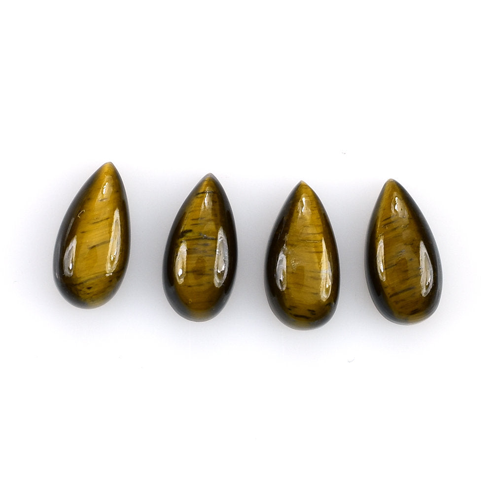 YELLOW TIGER'S EYE QUARTZ PEAR CAB 12X6MM 2.47 Cts.