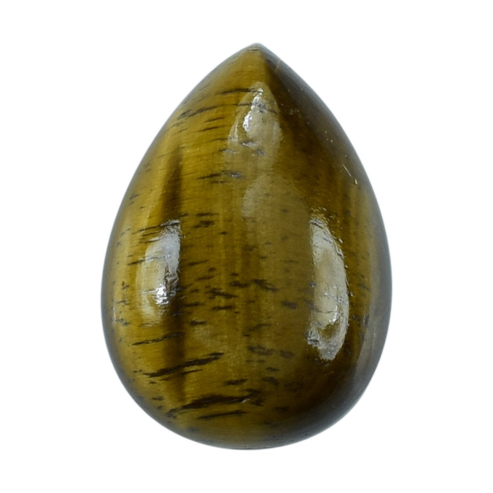 YELLOW TIGER'S EYE QUARTZ PEAR CAB 14X10MM 6.49 Cts.