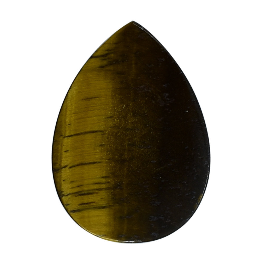 YELLOW TIGER'S EYE QUARTZ PEAR CAB 14X10MM 6.49 Cts.