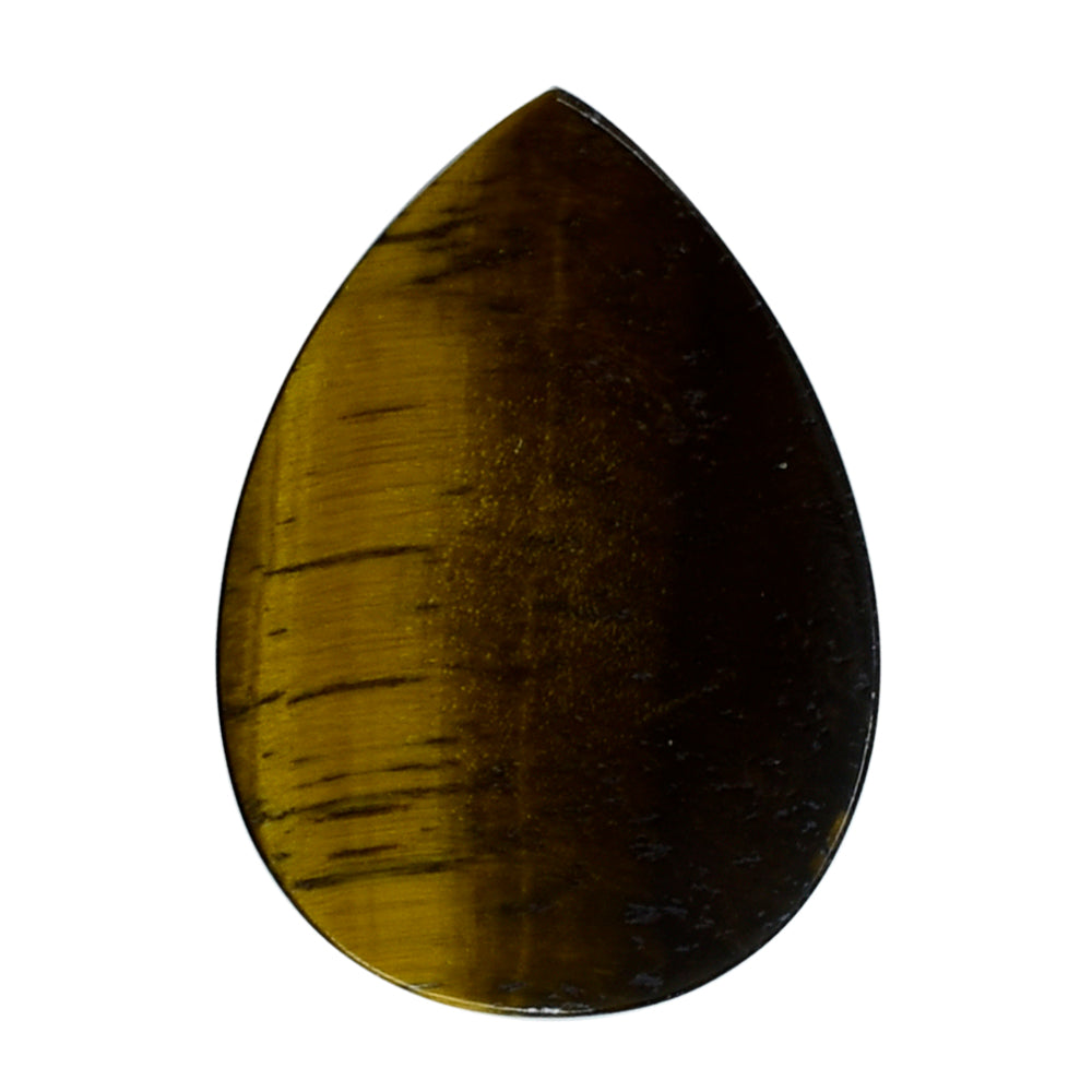 YELLOW TIGER'S EYE QUARTZ PEAR CAB 14X10MM 6.49 Cts.
