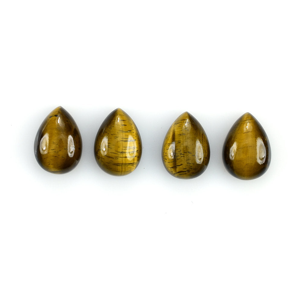 YELLOW TIGER'S EYE QUARTZ PEAR CAB 14X10MM 6.49 Cts.