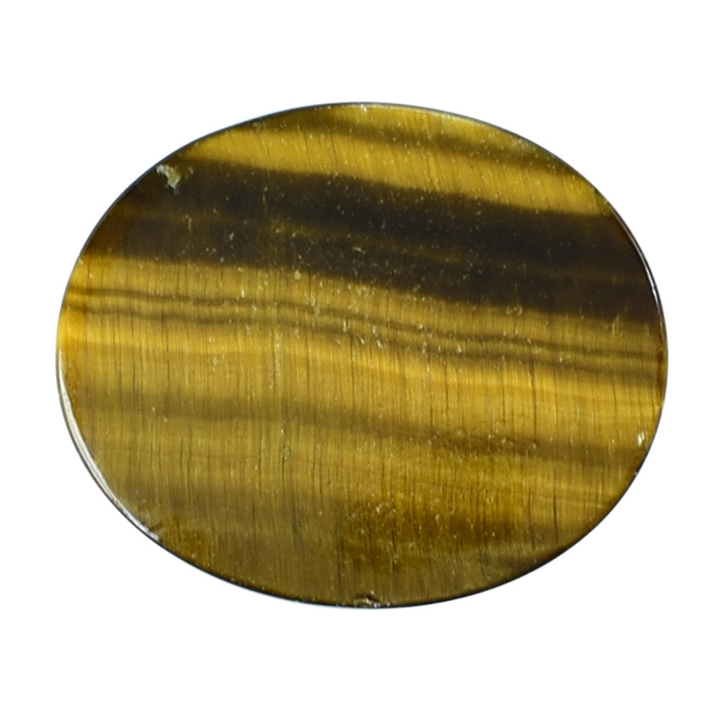 YELLOW TIGER'S EYE QUARTZ OVAL CAB 12X10MM 4.39 Cts.