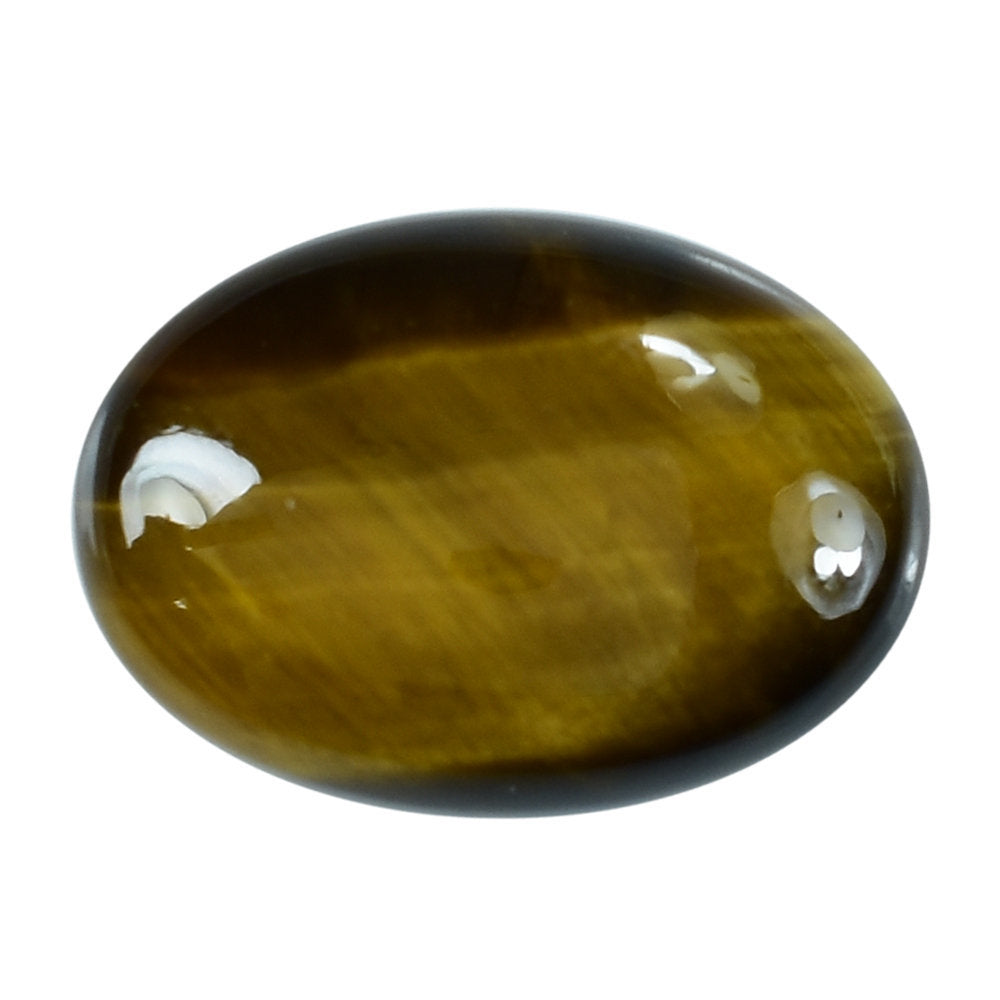 YELLOW TIGER'S EYE QUARTZ OVAL CAB 14X10MM 4.31 Cts.