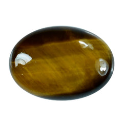 YELLOW TIGER'S EYE QUARTZ OVAL CAB 14X10MM 4.31 Cts.