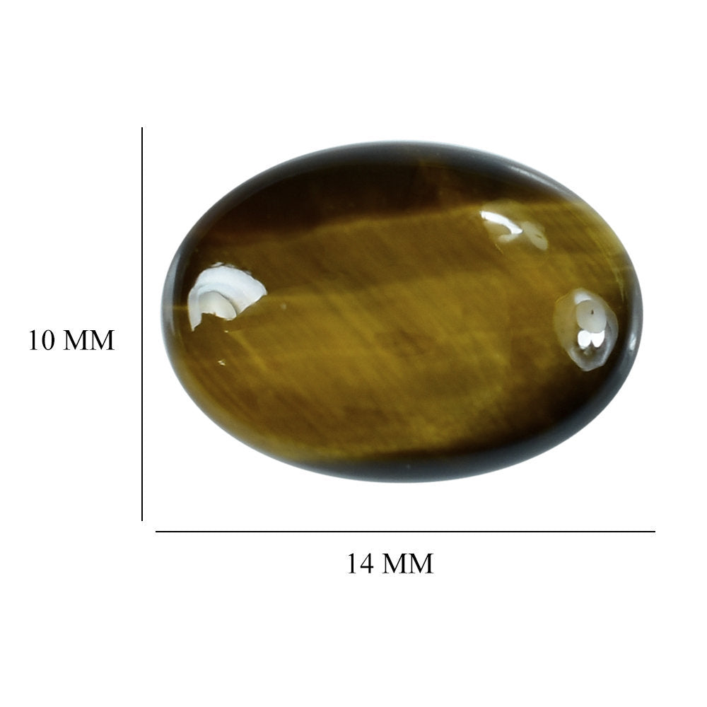 YELLOW TIGER'S EYE QUARTZ OVAL CAB 14X10MM 4.31 Cts.