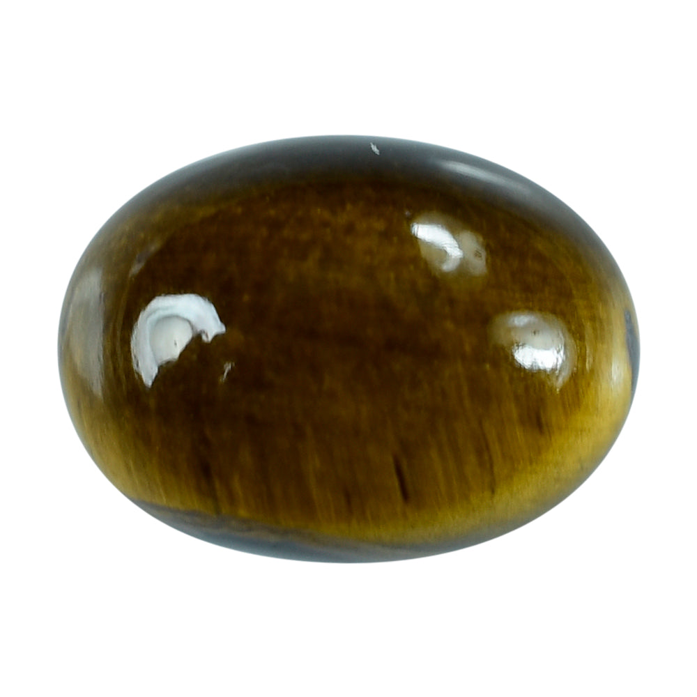 YELLOW TIGER'S EYE QUARTZ OVAL CAB 12X9MM 4.36 Cts.