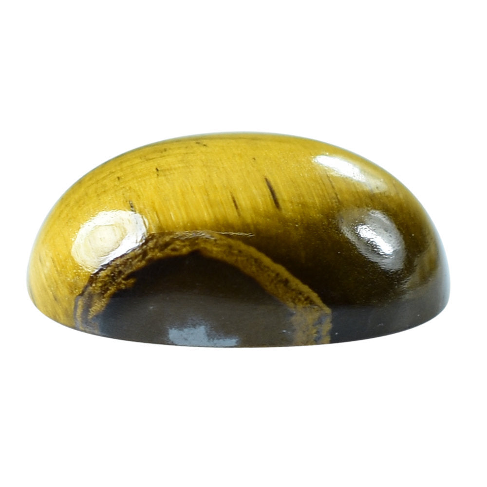 YELLOW TIGER'S EYE QUARTZ OVAL CAB 12X9MM 4.36 Cts.