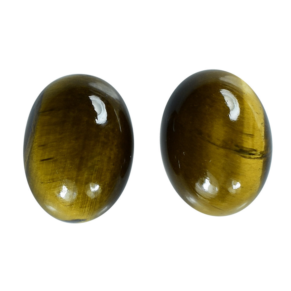 YELLOW TIGER'S EYE QUARTZ OVAL CAB 12X9MM 4.36 Cts.