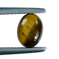 YELLOW TIGER'S EYE QUARTZ OVAL CAB 8X6MM 1.62 Cts.