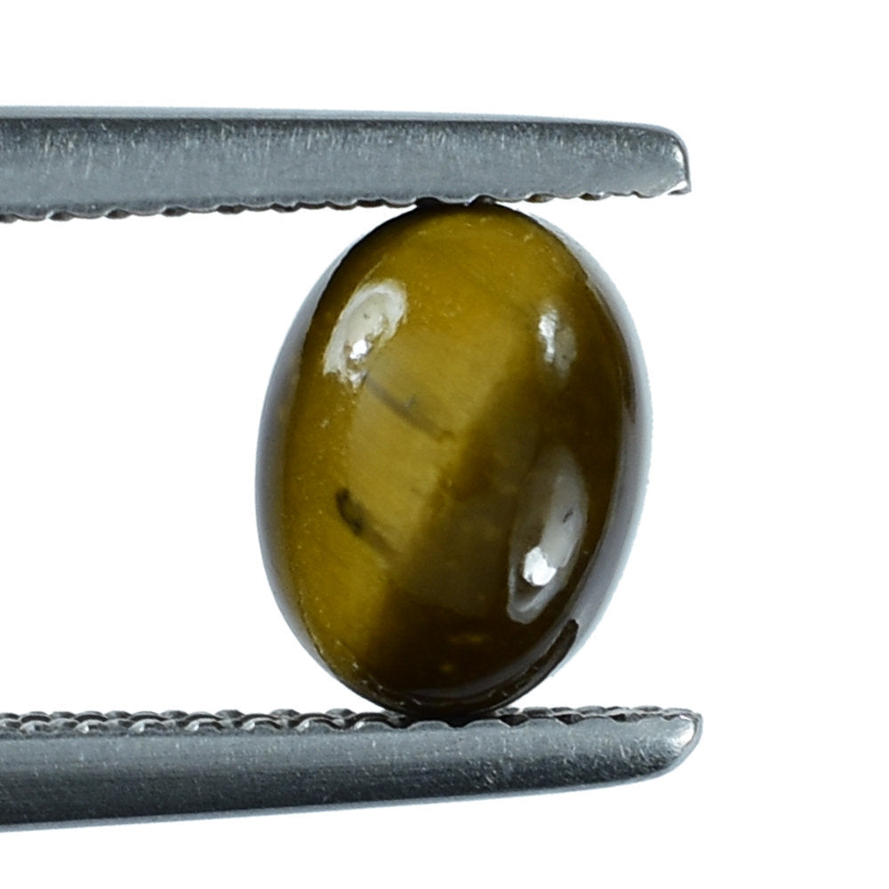 YELLOW TIGER'S EYE QUARTZ OVAL CAB 8X6MM 1.62 Cts.