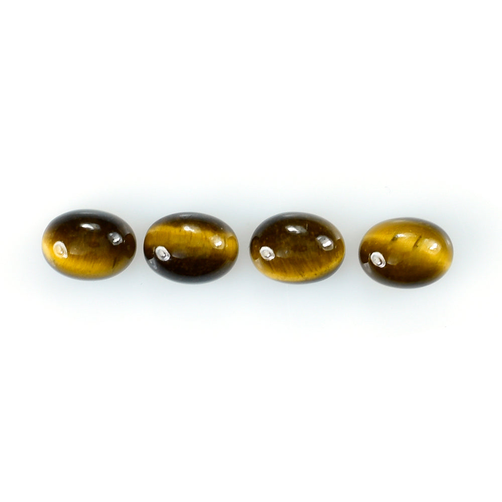 YELLOW TIGER'S EYE QUARTZ OVAL CAB 8X6MM 1.62 Cts.