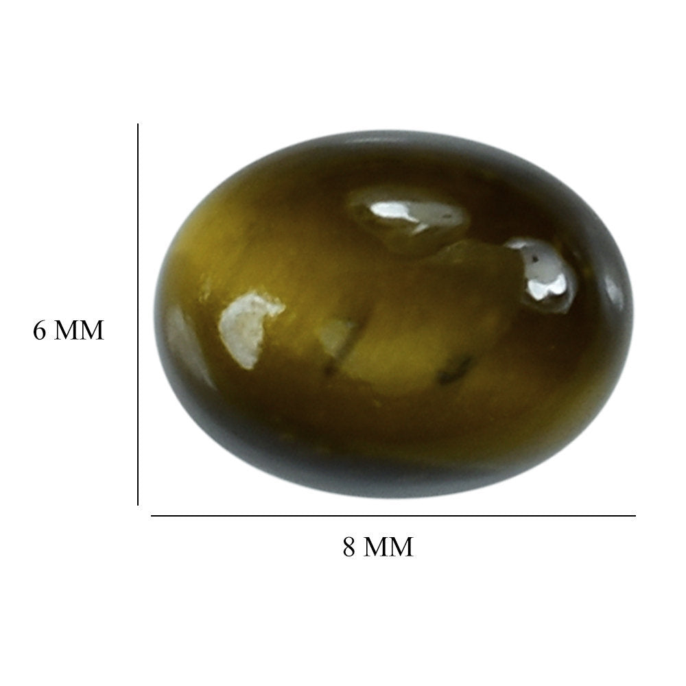 YELLOW TIGER'S EYE QUARTZ OVAL CAB 8X6MM 1.62 Cts.