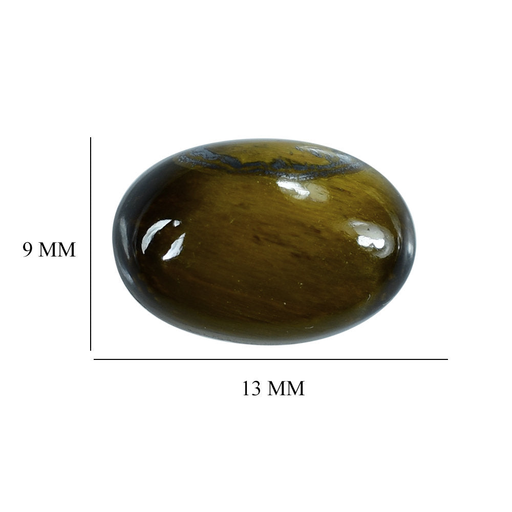 YELLOW TIGER'S EYE QUARTZ OVAL CAB 13X9MM 4.10 Cts.