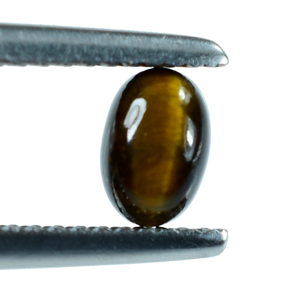 YELLOW TIGER'S EYE QUARTZ OVAL CAB 6X4MM 0.66 Cts.