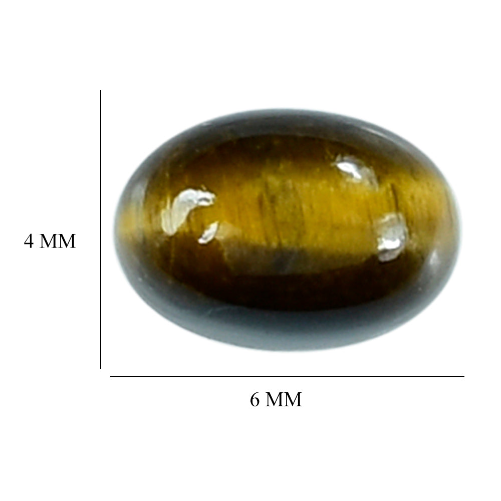 YELLOW TIGER'S EYE QUARTZ OVAL CAB 6X4MM 0.66 Cts.