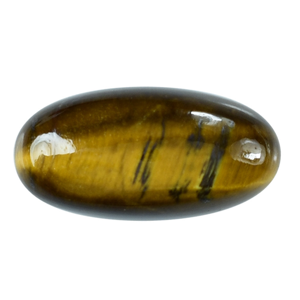 YELLOW TIGER'S EYE QUARTZ OVAL CAB 14X7MM 3.35 Cts.