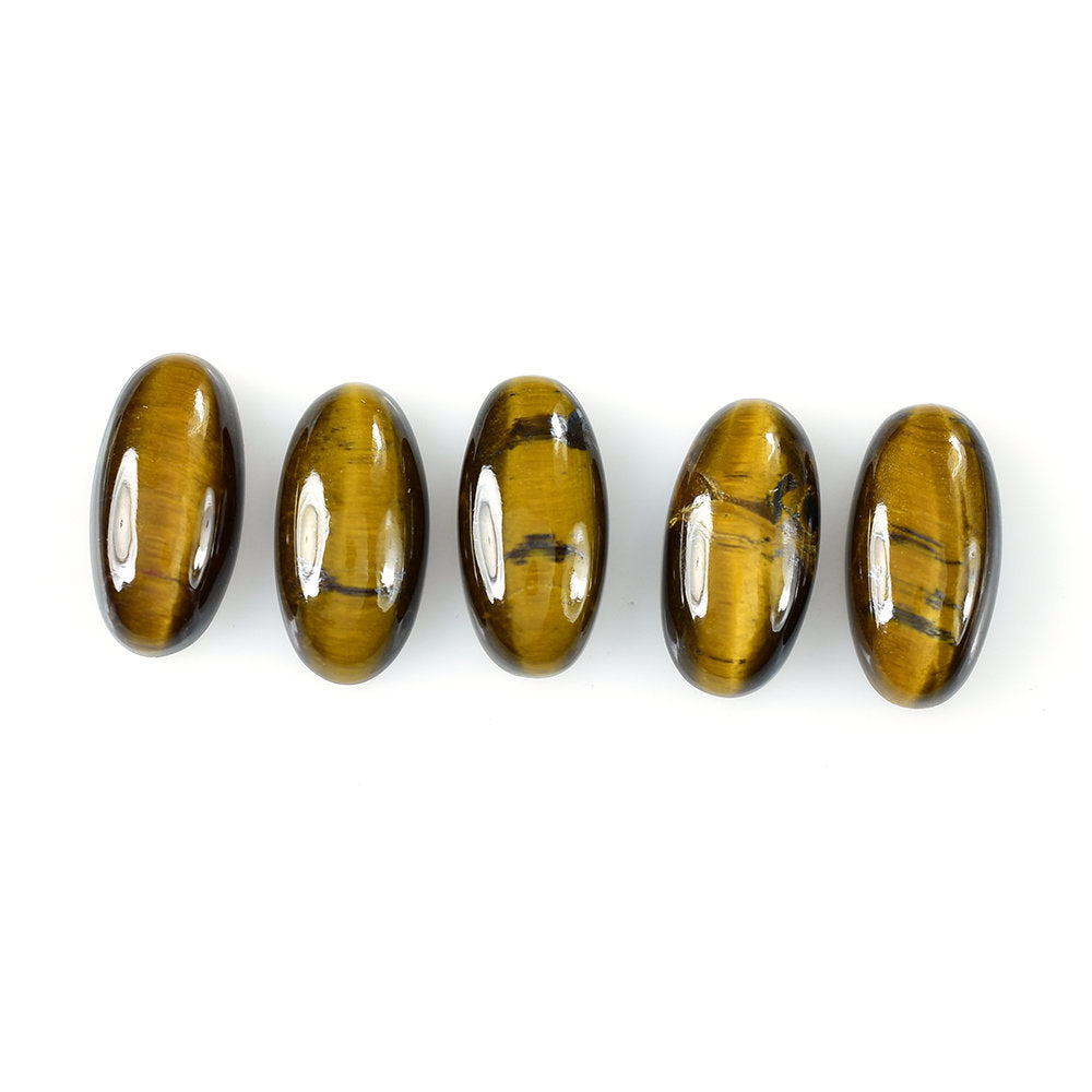 YELLOW TIGER'S EYE QUARTZ OVAL CAB 14X7MM 3.35 Cts.