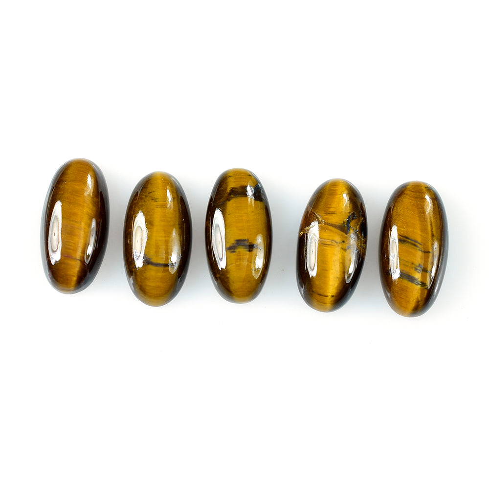 YELLOW TIGER'S EYE QUARTZ OVAL CAB 14X7MM 3.35 Cts.
