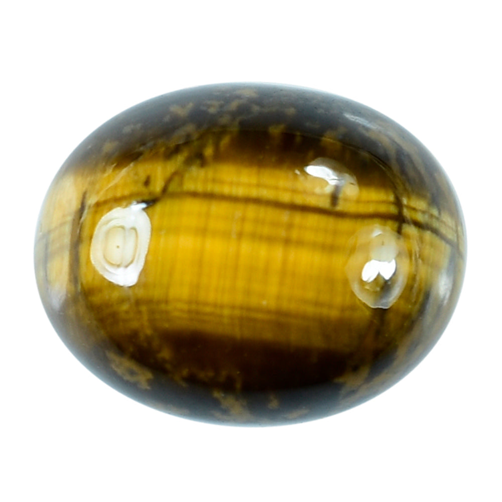 YELLOW TIGER'S EYE QUARTZ OVAL CAB 10X8MM 3.27 Cts.