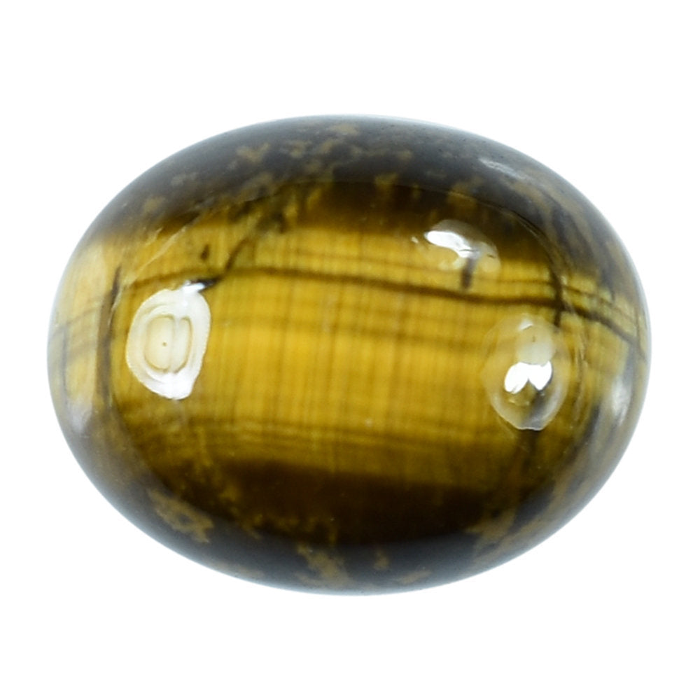 YELLOW TIGER'S EYE QUARTZ OVAL CAB 10X8MM 3.27 Cts.