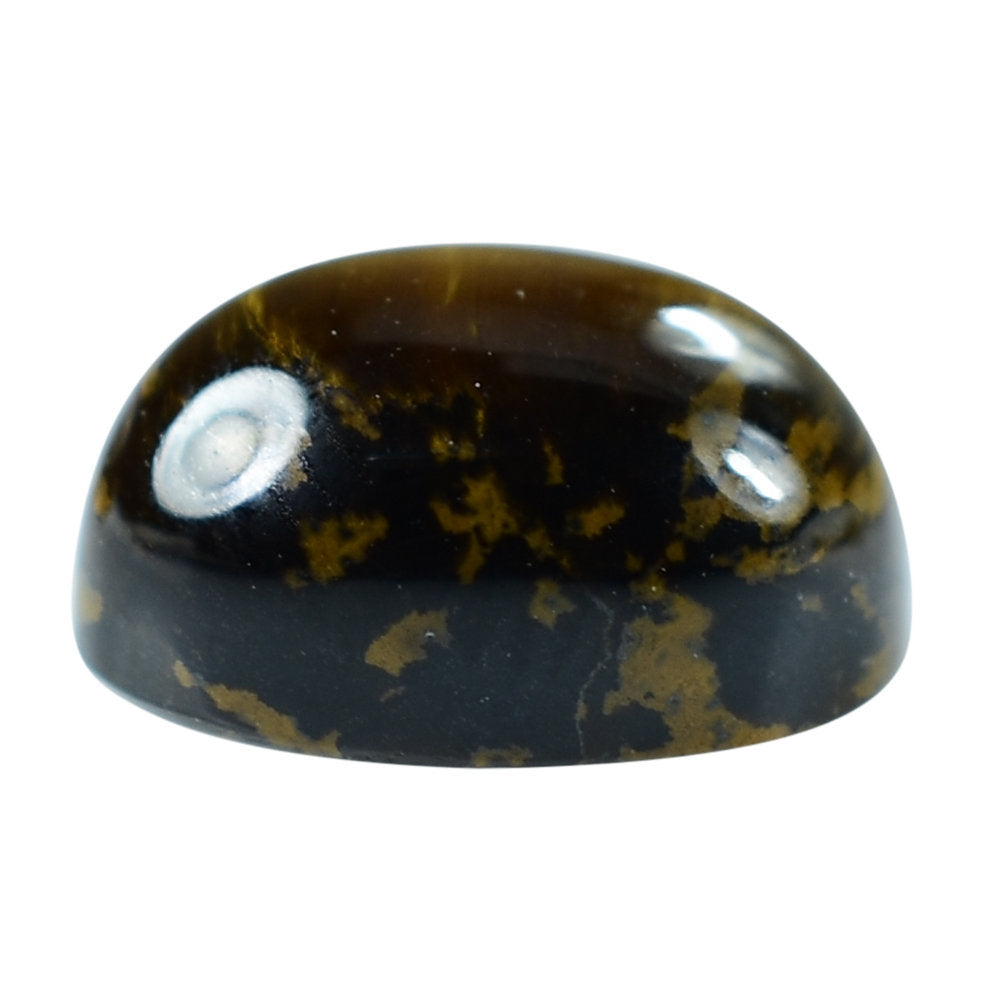 YELLOW TIGER'S EYE QUARTZ OVAL CAB 10X8MM 3.27 Cts.