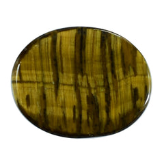 YELLOW TIGER'S EYE QUARTZ OVAL CAB 10X8MM 3.27 Cts.