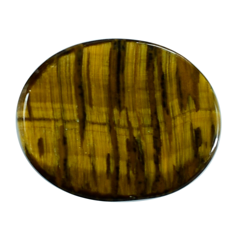 YELLOW TIGER'S EYE QUARTZ OVAL CAB 10X8MM 3.27 Cts.