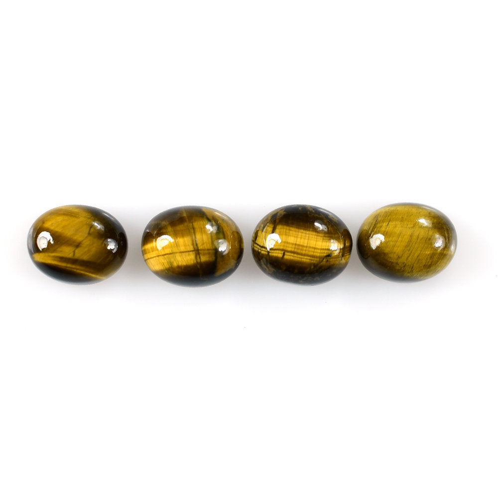 YELLOW TIGER'S EYE QUARTZ OVAL CAB 10X8MM 3.27 Cts.