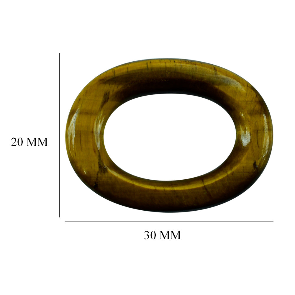 YELLOW TIGER'S EYE QUARTZ OVAL RING 30X22MM 14.90 Cts.
