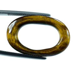 YELLOW TIGER'S EYE QUARTZ OVAL RING 29X18MM 13.71 Cts.