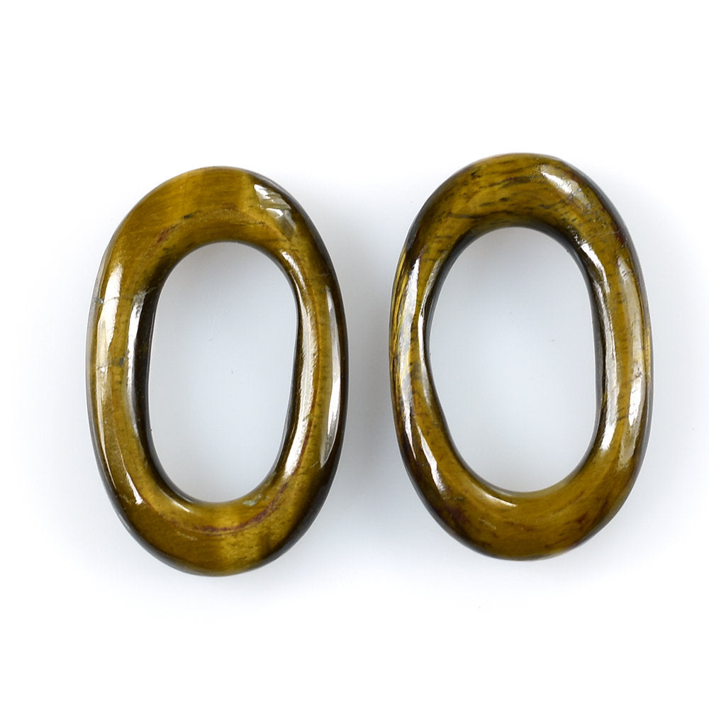 YELLOW TIGER'S EYE QUARTZ OVAL RING 29X18MM 13.71 Cts.