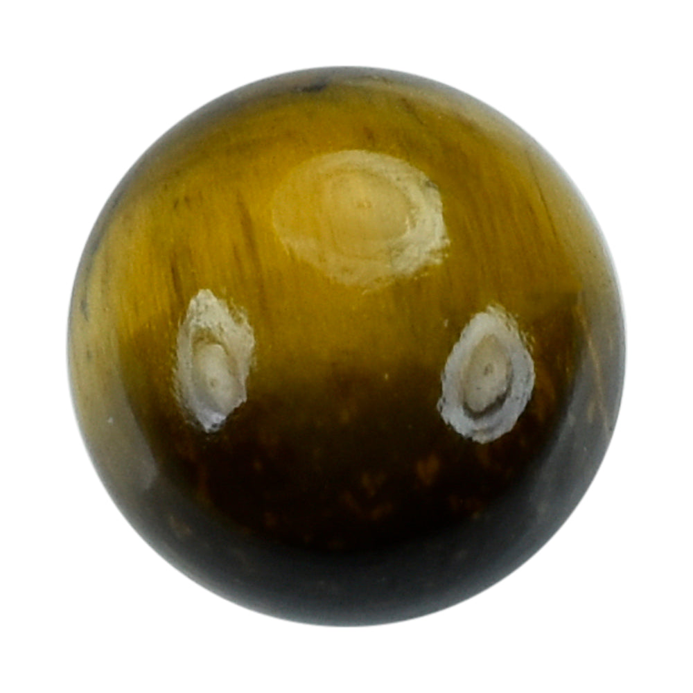 YELLOW TIGER'S EYE QUARTZ ROUND CAB 8MM 2.32 Cts.