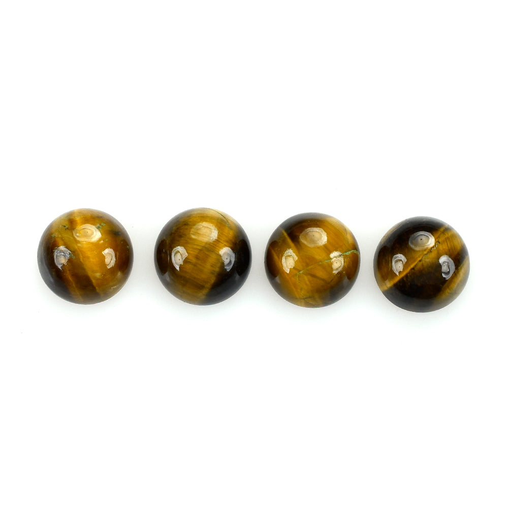 YELLOW TIGER'S EYE QUARTZ ROUND CAB 8MM 2.32 Cts.