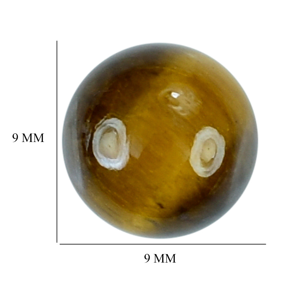 YELLOW TIGER'S EYE QUARTZ ROUND CAB 9MM 2.94 Cts.