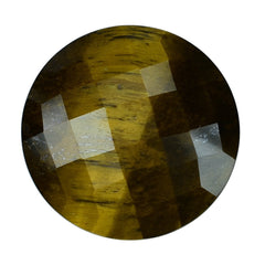 YELLOW TIGER'S EYE QUARTZ BRIOLETTE ROUND 18MM 15.55 Cts.