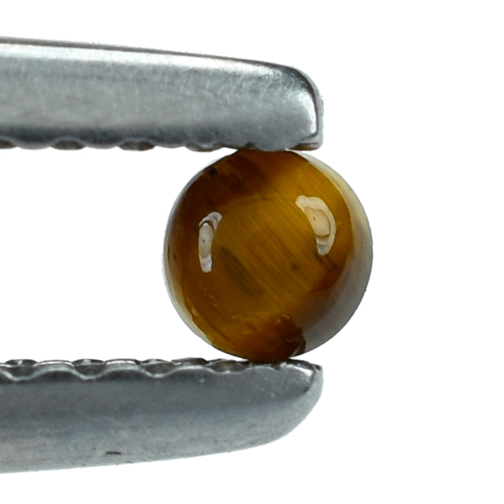 YELLOW TIGER'S EYE QUARTZ ROUND CAB 2.75MM 0.11 Cts.