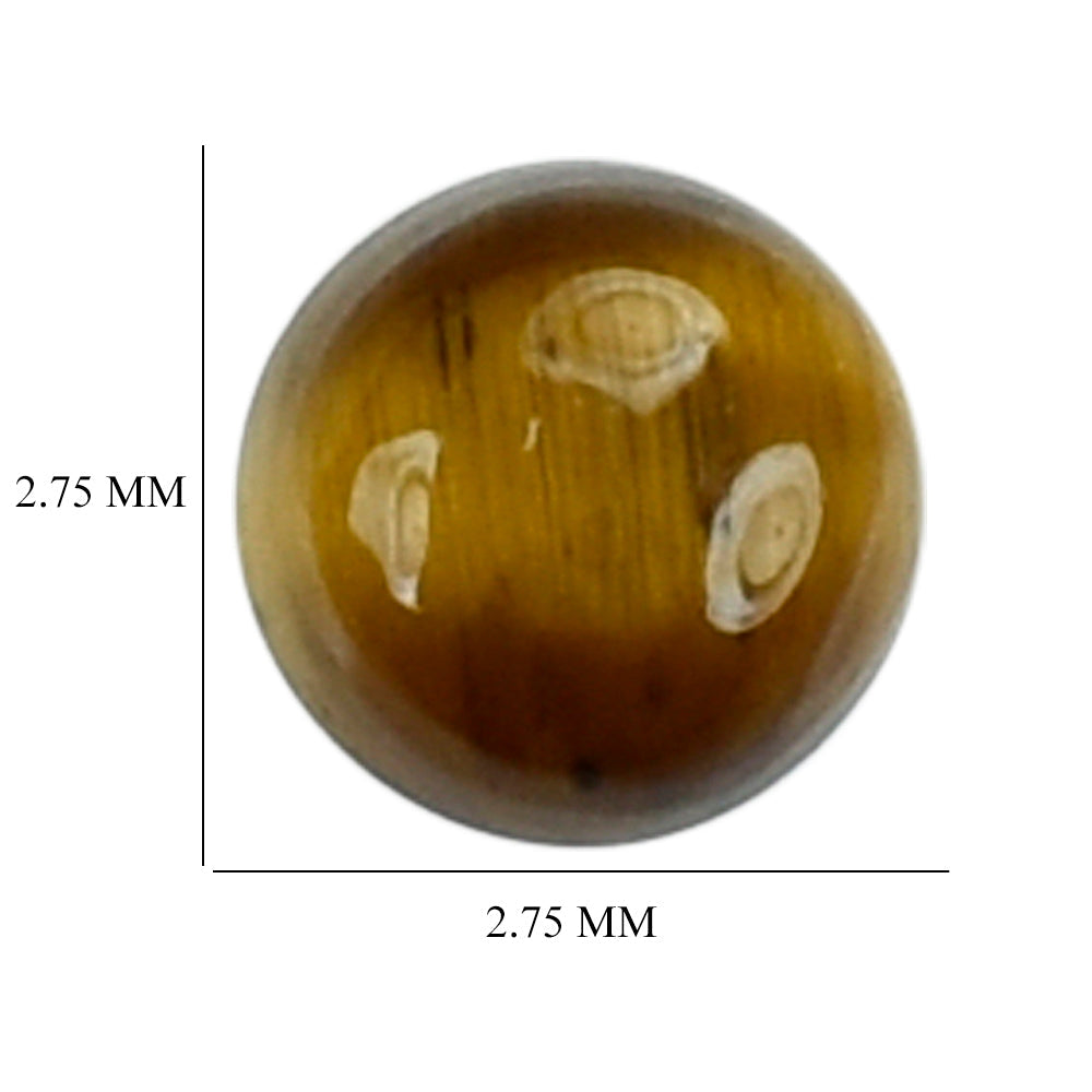 YELLOW TIGER'S EYE QUARTZ ROUND CAB 2.75MM 0.11 Cts.