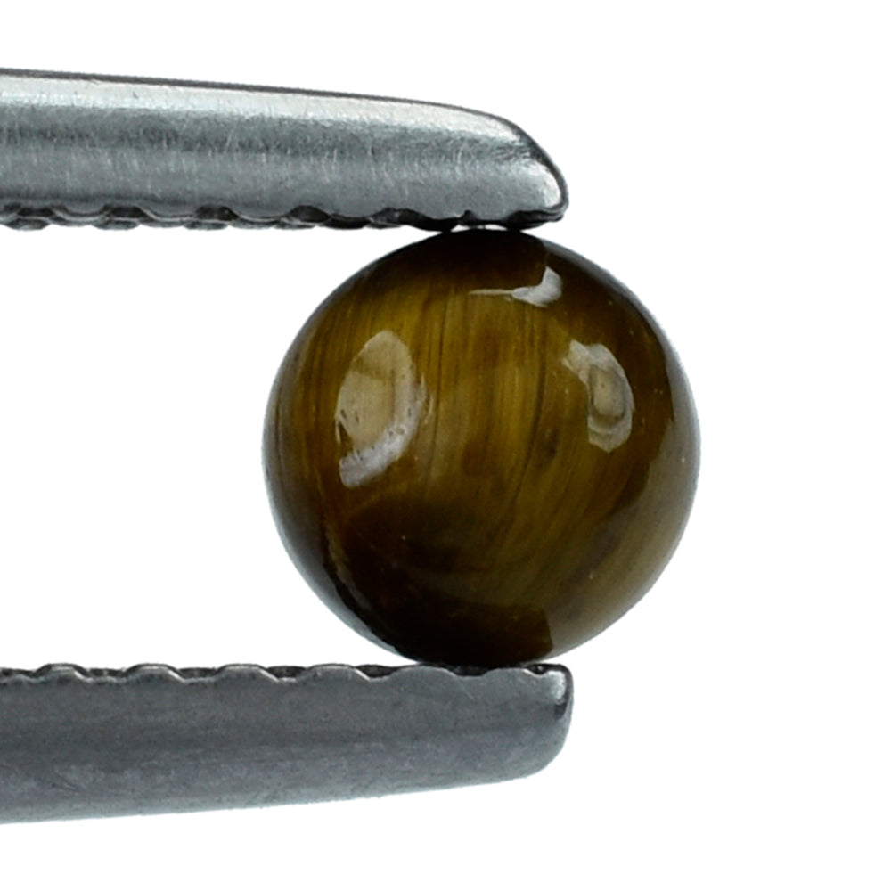 YELLOW TIGER'S EYE QUARTZ ROUND CAB 4MM 0.35 Cts.