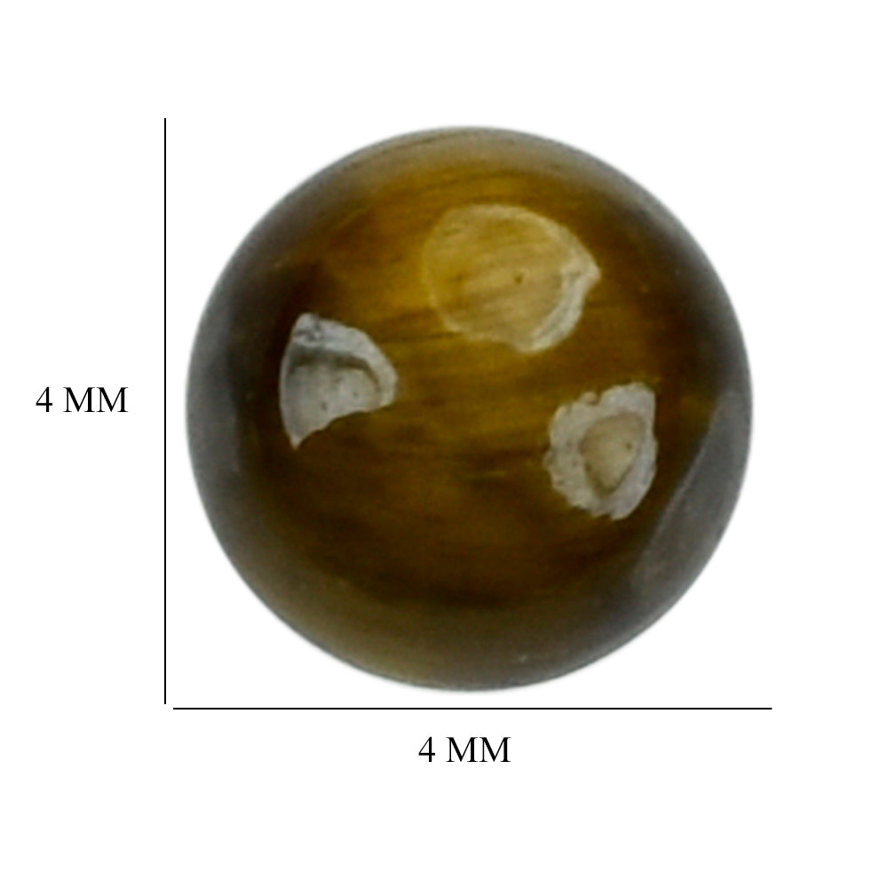 YELLOW TIGER'S EYE QUARTZ ROUND CAB 4MM 0.35 Cts.