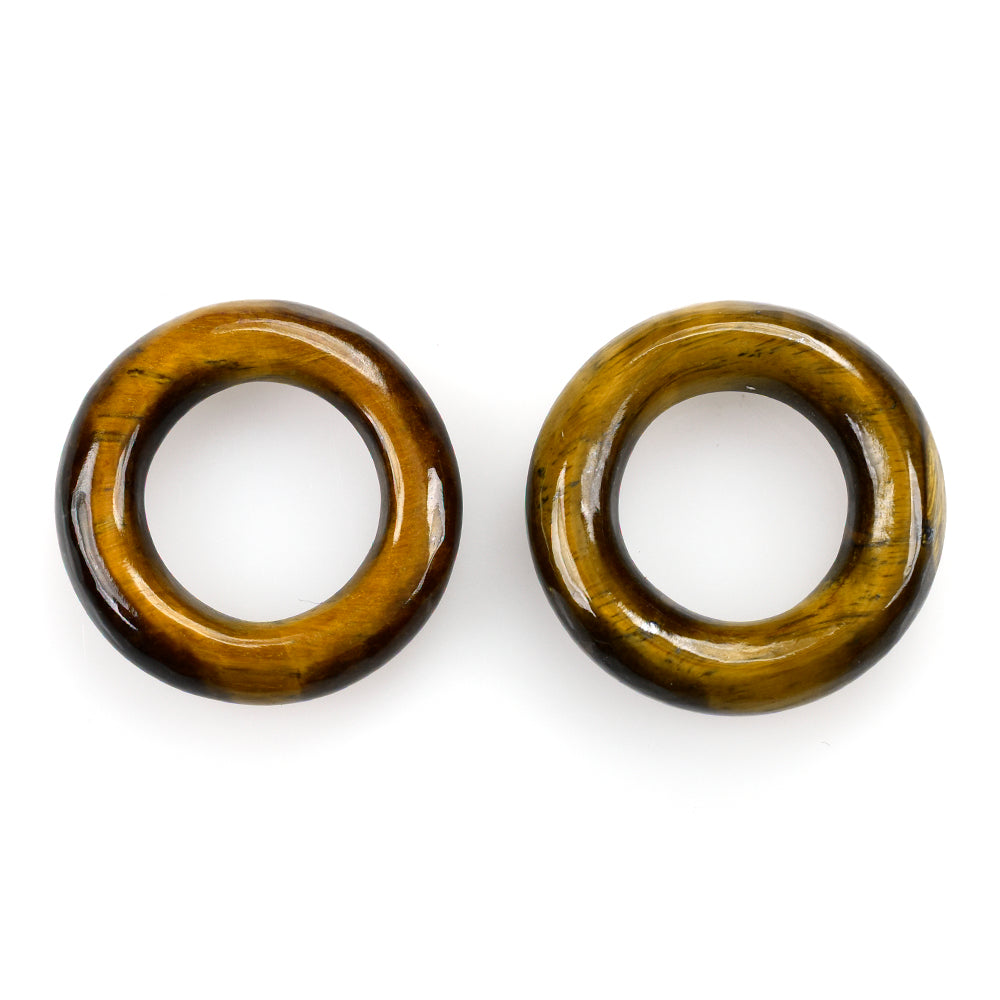 YELLOW TIGER'S EYE QUARTZ ROUND RING 23MM 16.84 Cts.