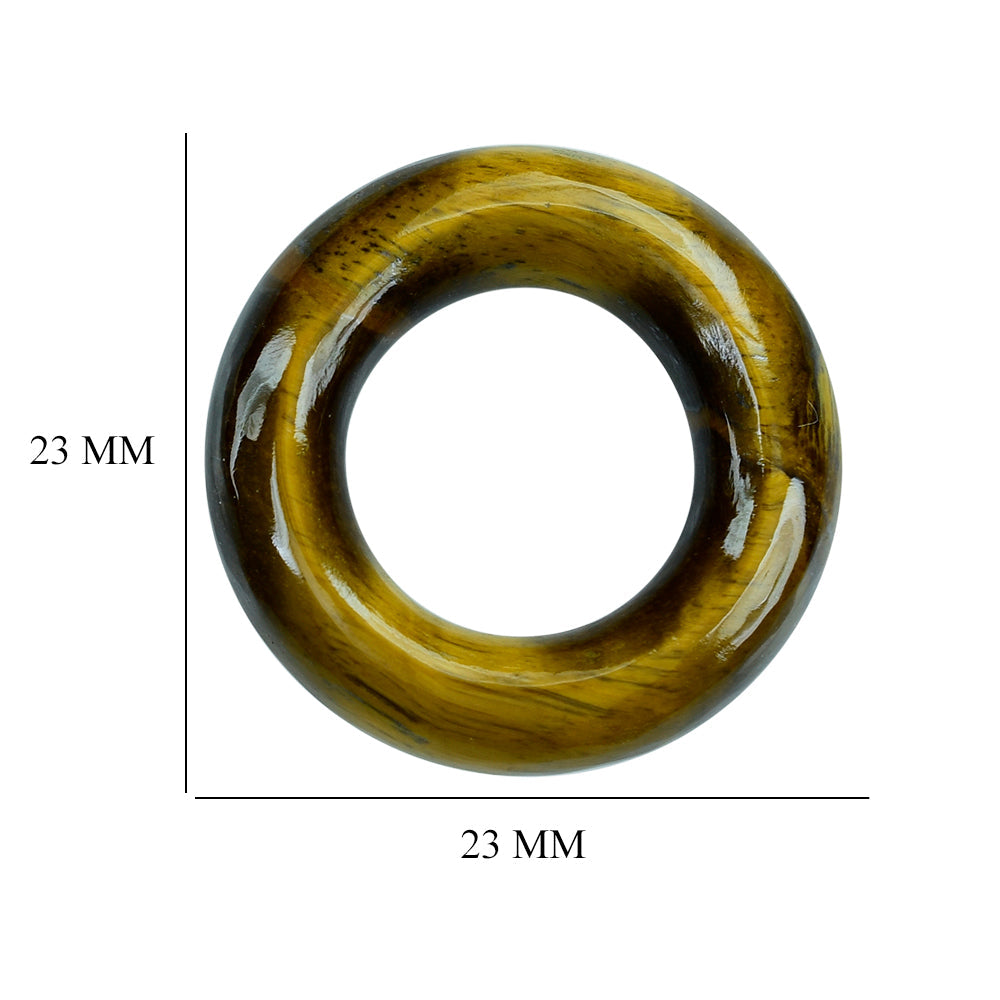 YELLOW TIGER'S EYE QUARTZ ROUND RING 23MM 16.84 Cts.
