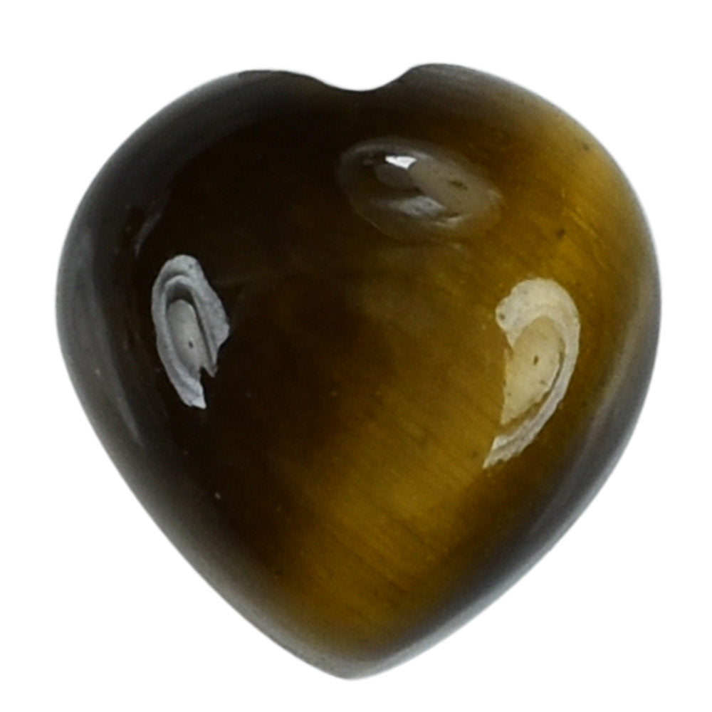 YELLOW TIGER'S EYE QUARTZ HEART CAB 8MM 2.21 Cts.