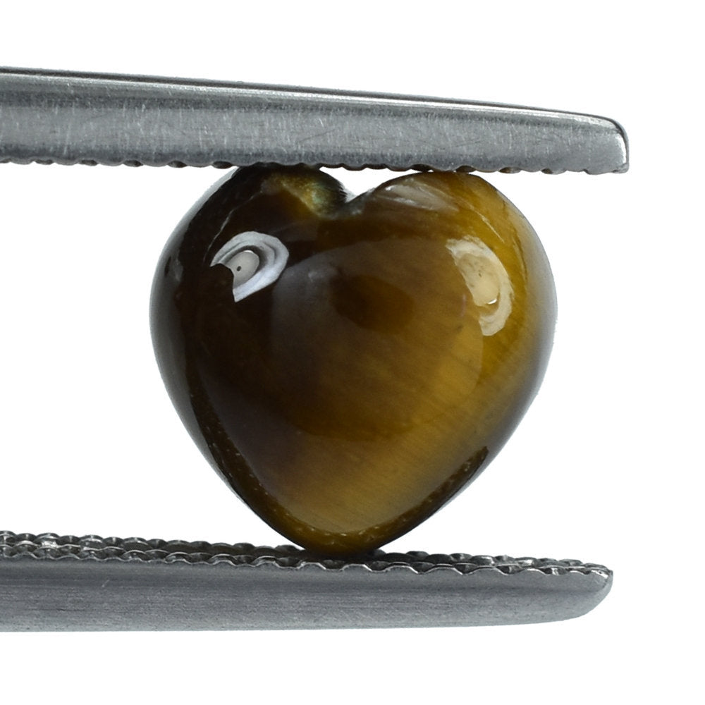 YELLOW TIGER'S EYE QUARTZ HEART CAB 8MM 2.21 Cts.