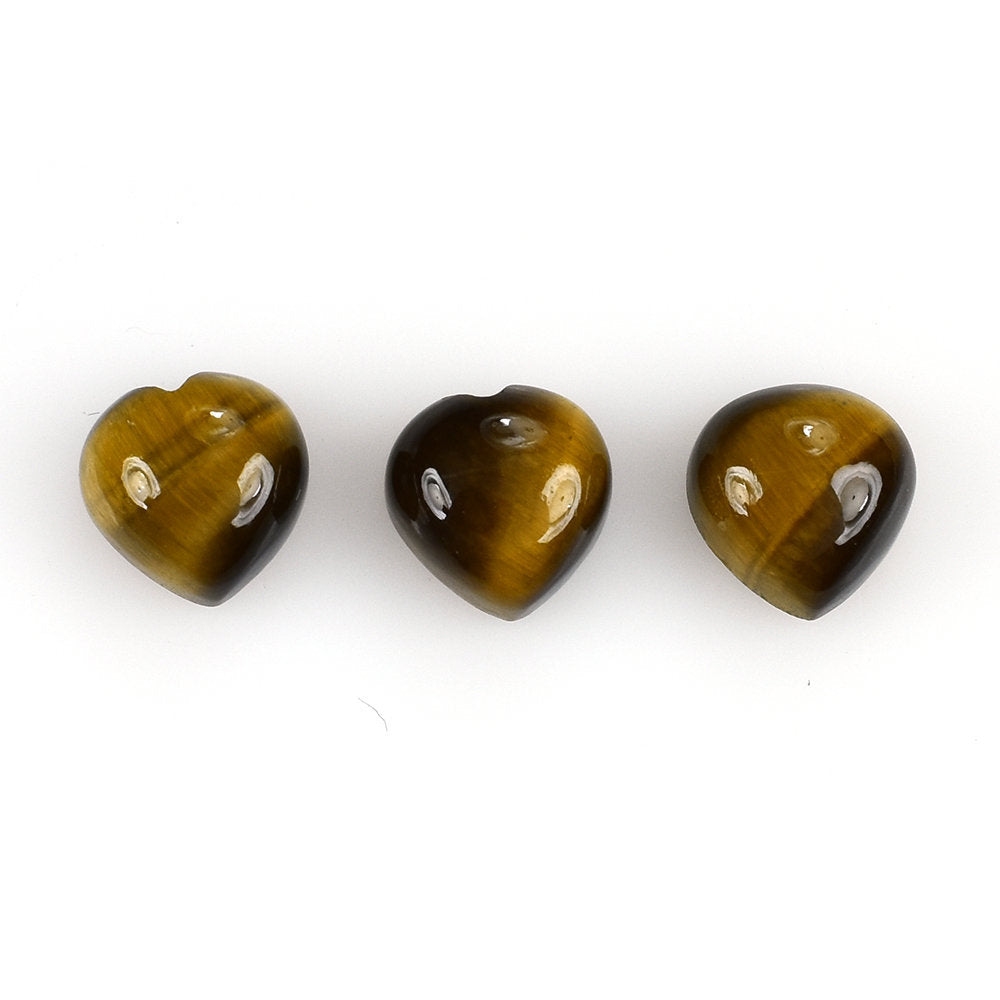 YELLOW TIGER'S EYE QUARTZ HEART CAB 8MM 2.21 Cts.