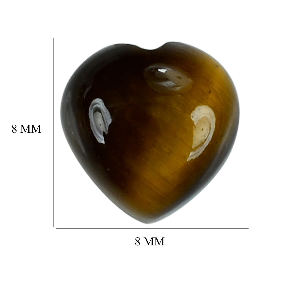 YELLOW TIGER'S EYE QUARTZ HEART CAB 8MM 2.21 Cts.